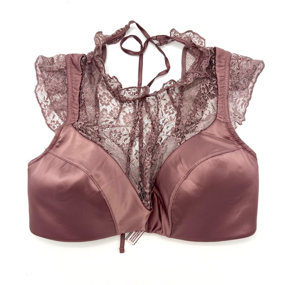 NWT Victoria's Secret Dream Angels Lace & Dot Mesh High-neck Bra. 34DD - Picture 2 of 4